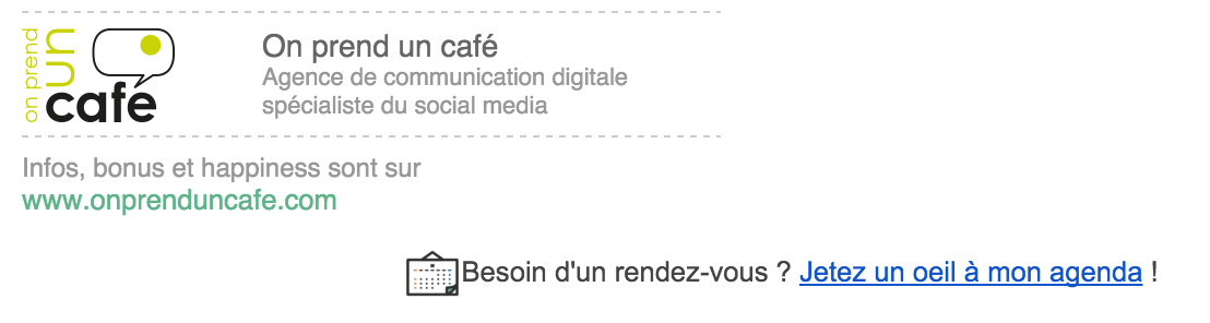 Le plus compliqué ? Ajouter un lien à votre signature de mail.